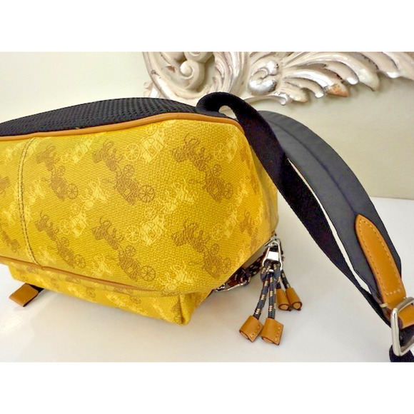 Coach Vale Limited Edition Charlie Backpack Horse Carriage Print Mustard Yellow main image 7
